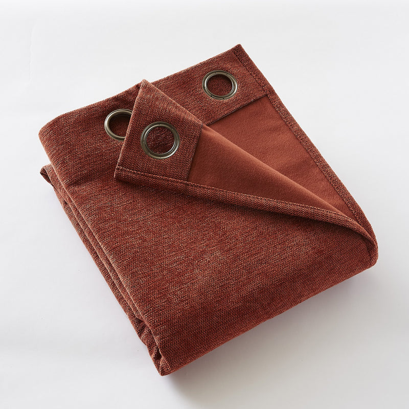 Rideau Occultant + Polaire - Polyester - Bjorn - Terracotta