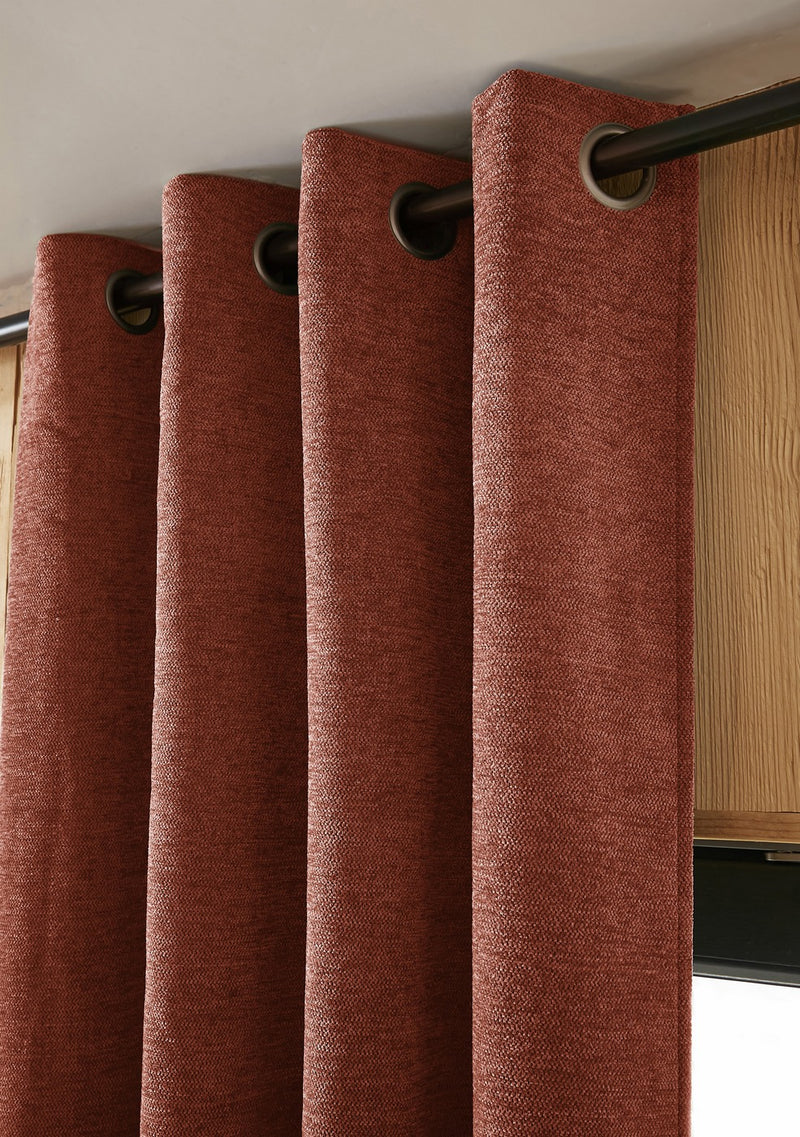 Rideau Occultant + Polaire - Polyester - Bjorn - Terracotta