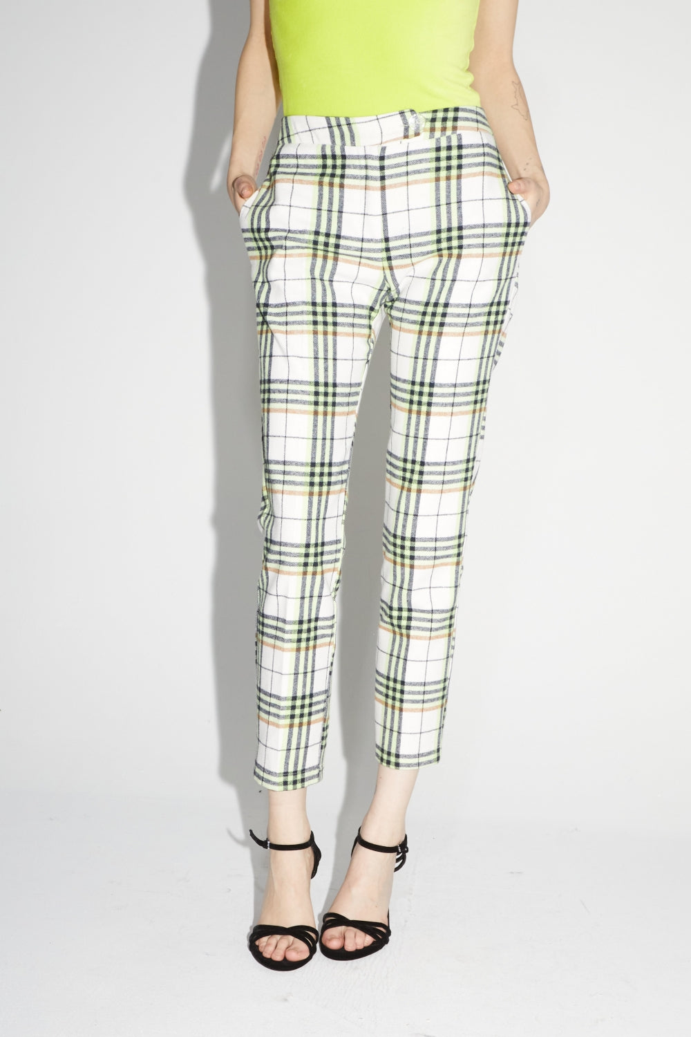 Le Pantalon Silvana Tartan Néon
