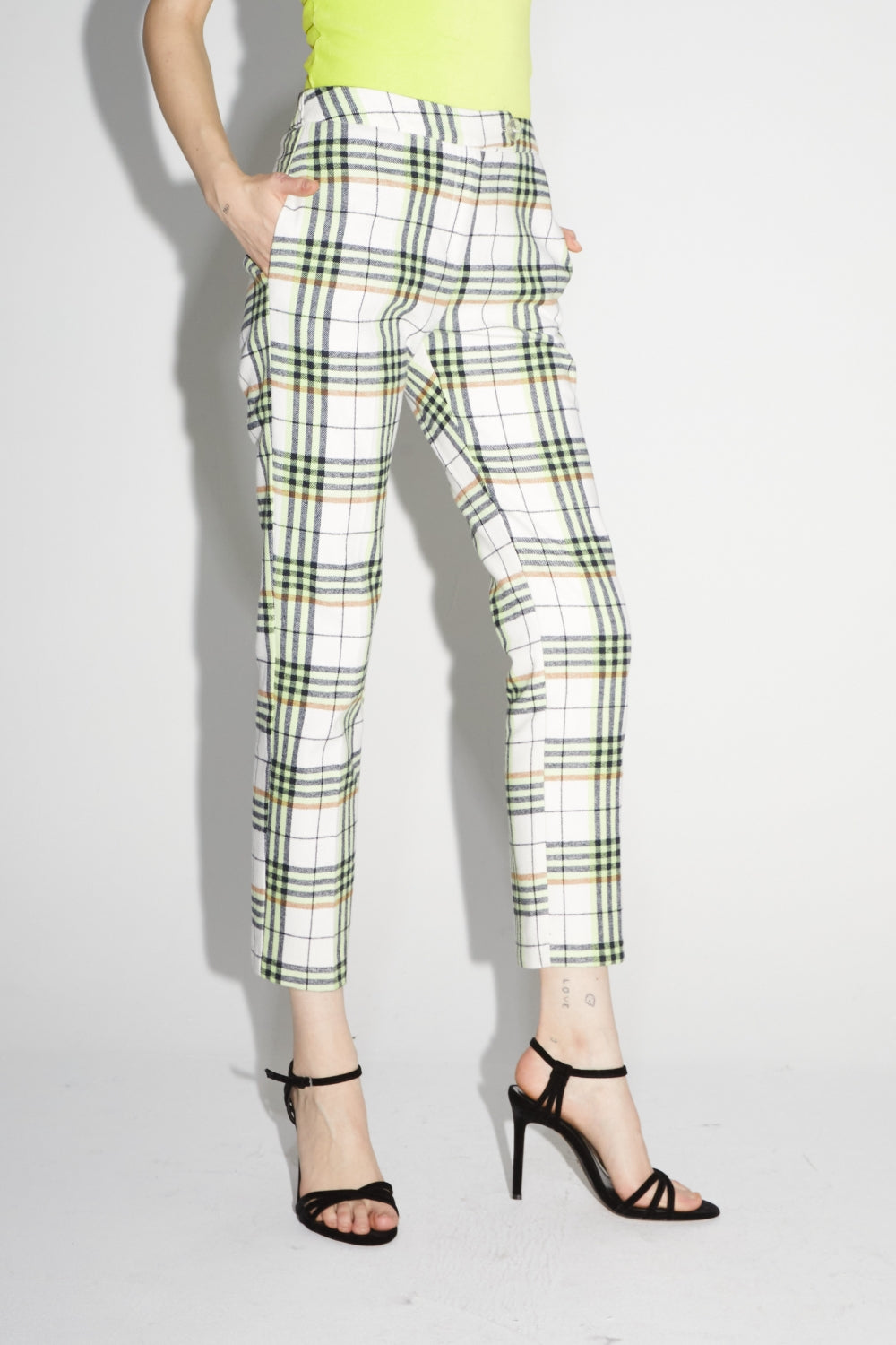 Le Pantalon Silvana Tartan Néon
