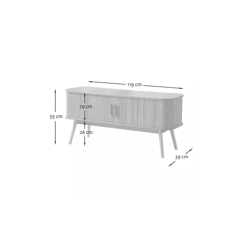 Ernest - Tv Unit 2 Sliding Doors - Light Wood
