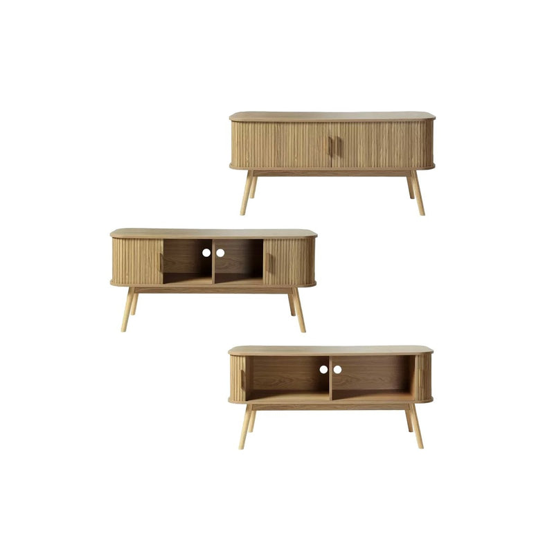 Ernest - Tv Unit 2 Sliding Doors - Light Wood