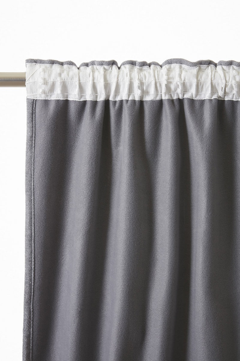 Rideau Galon Fronceur Occultant + Polaire - Polyester - Bjorn - Titane