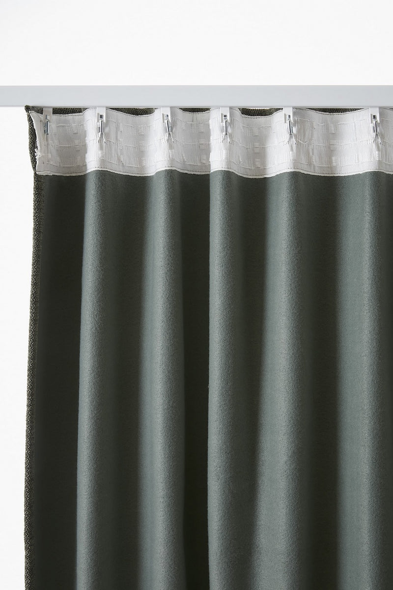 Rideau Galon Fronceur Occultant + Polaire - Polyester - Bjorn - Romarin