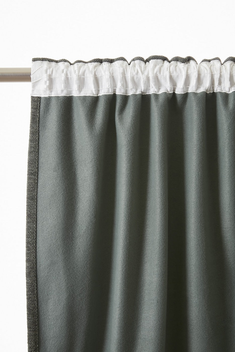 Bjorn - Rideau Galon Fronceur Occultant + Polaire - Polyester - Romarin