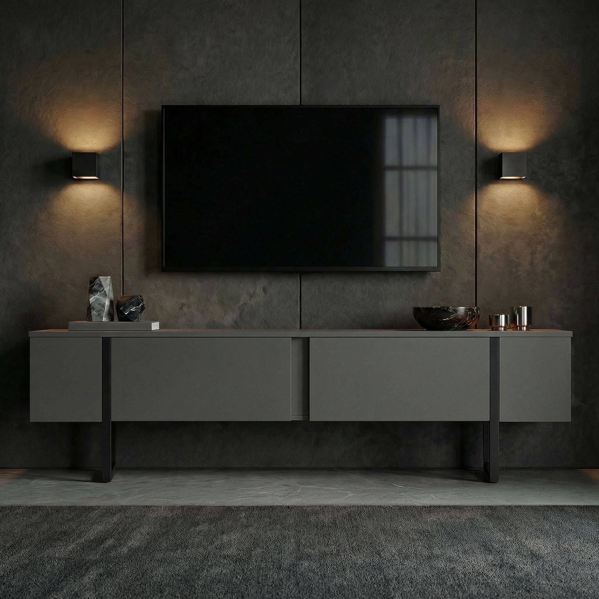 Onera - TV Stand - Anthracite/Black
