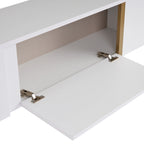 Onera - Meuble TV - Blanc/Doré