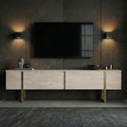 Onera - TV Stand - Travertine/Gold