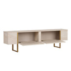 Onera - TV Stand - Travertine/Gold