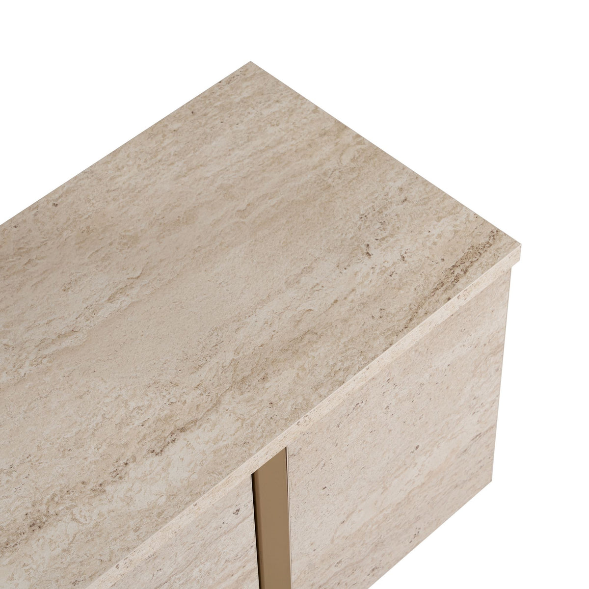 Onera - TV Stand - Travertine/Gold