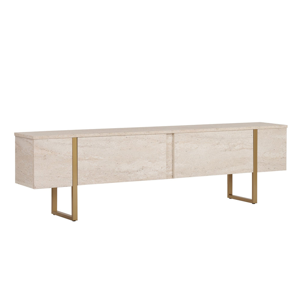 Onera - TV Stand - Travertine/Gold