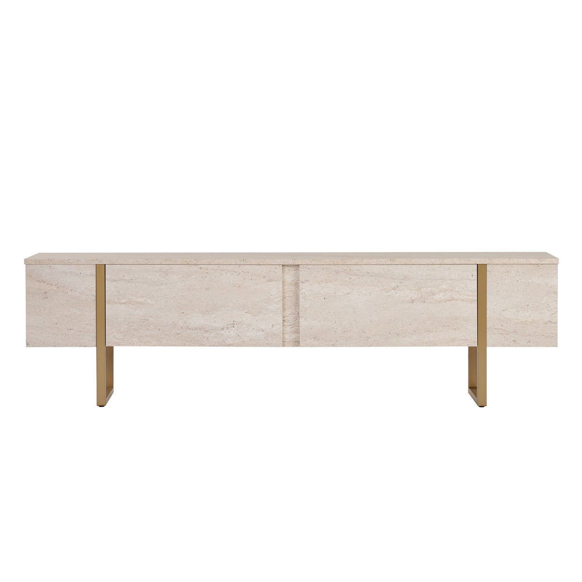 Onera - TV Stand - Travertine/Gold