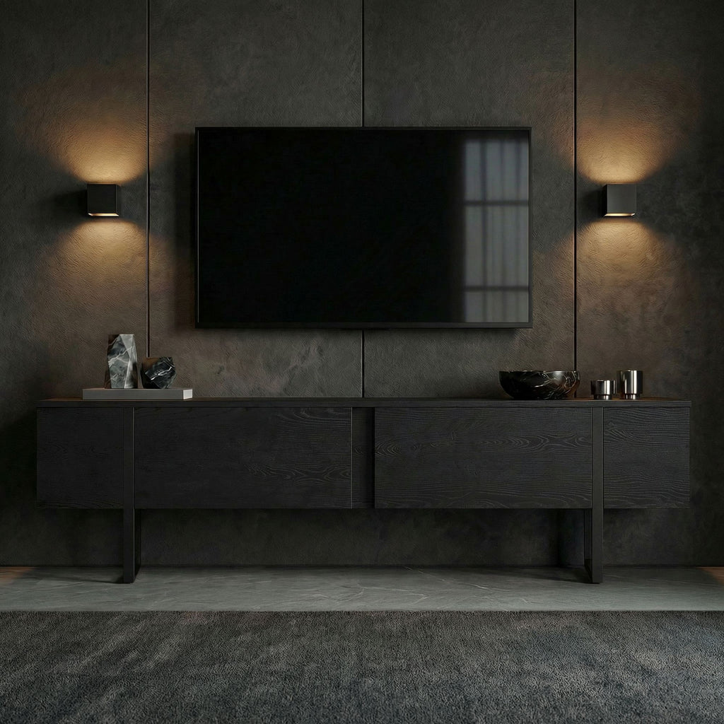 Onera - Meuble TV - Bois Noir/Noir