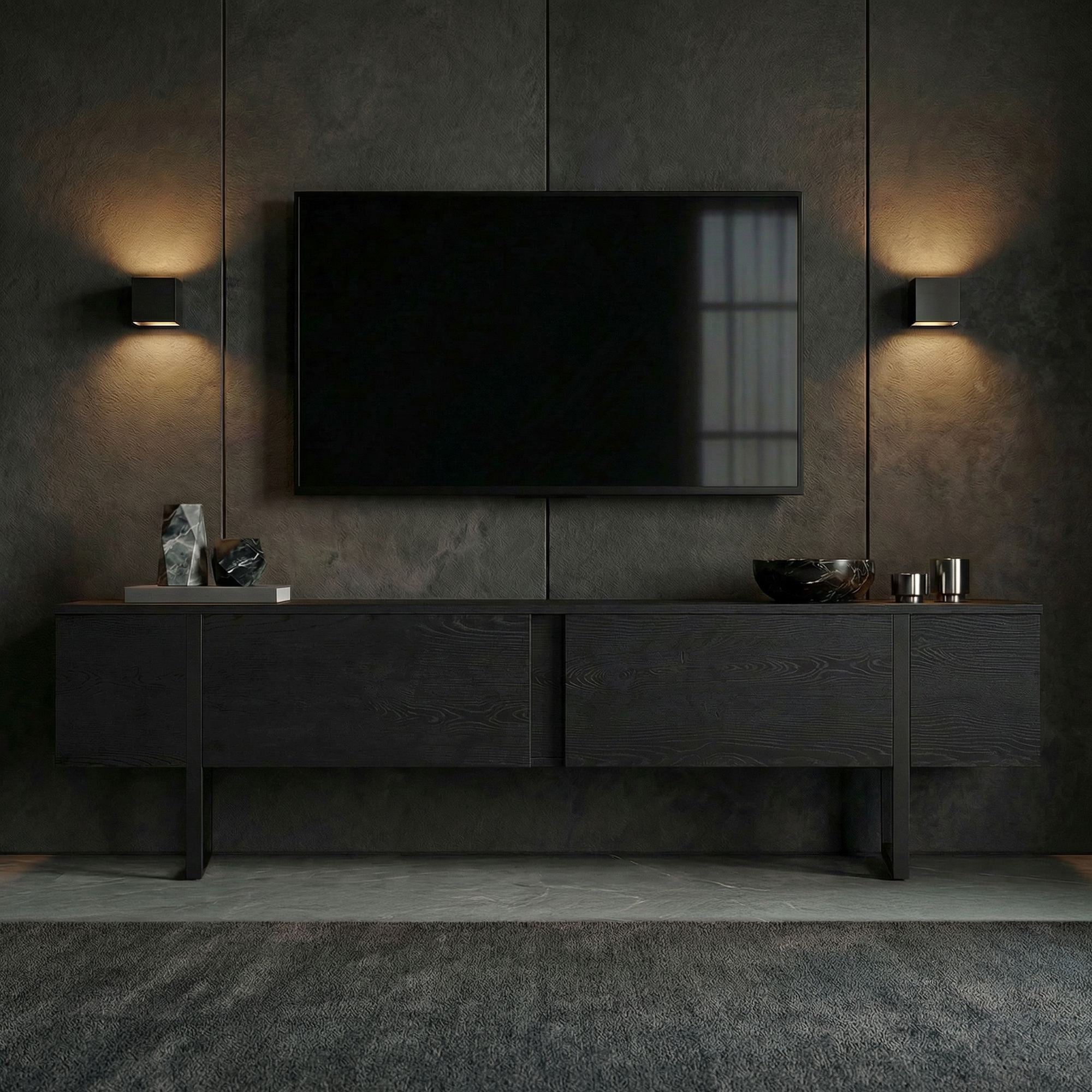Onera - Meuble TV - Bois Noir/Noir