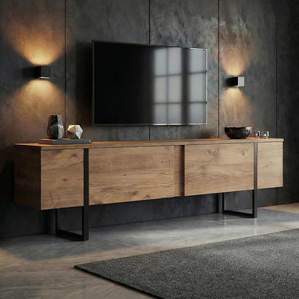 Onera - TV Stand - Atlantic Pine/Black