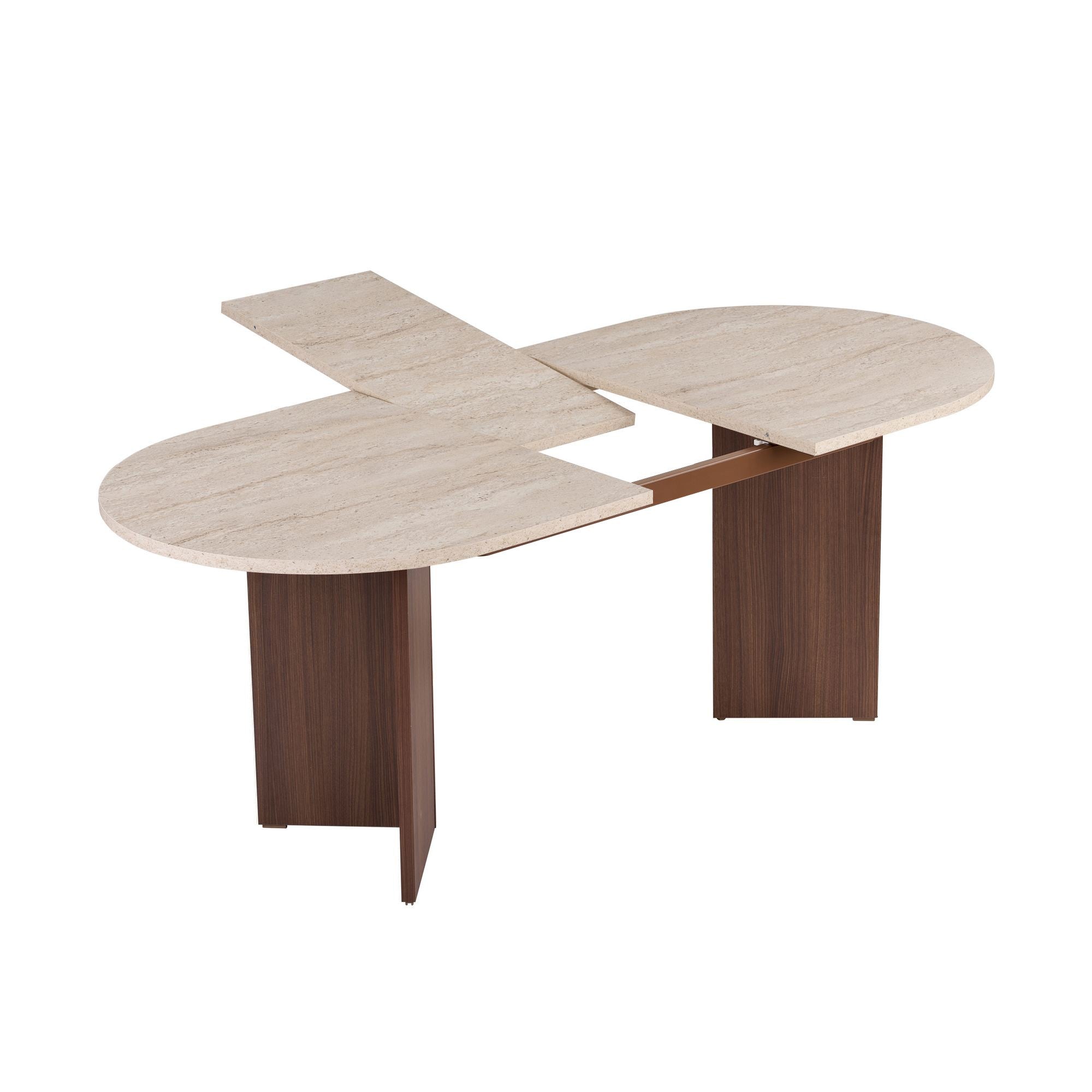 Tables À Manger Extensibles Sorell - Travertin / Noyer Milano