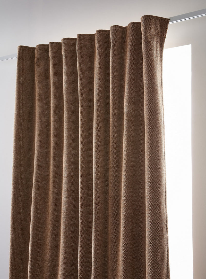 Rideau Galon Fronceur Occultant + Polaire - Polyester - Bjorn - Camel