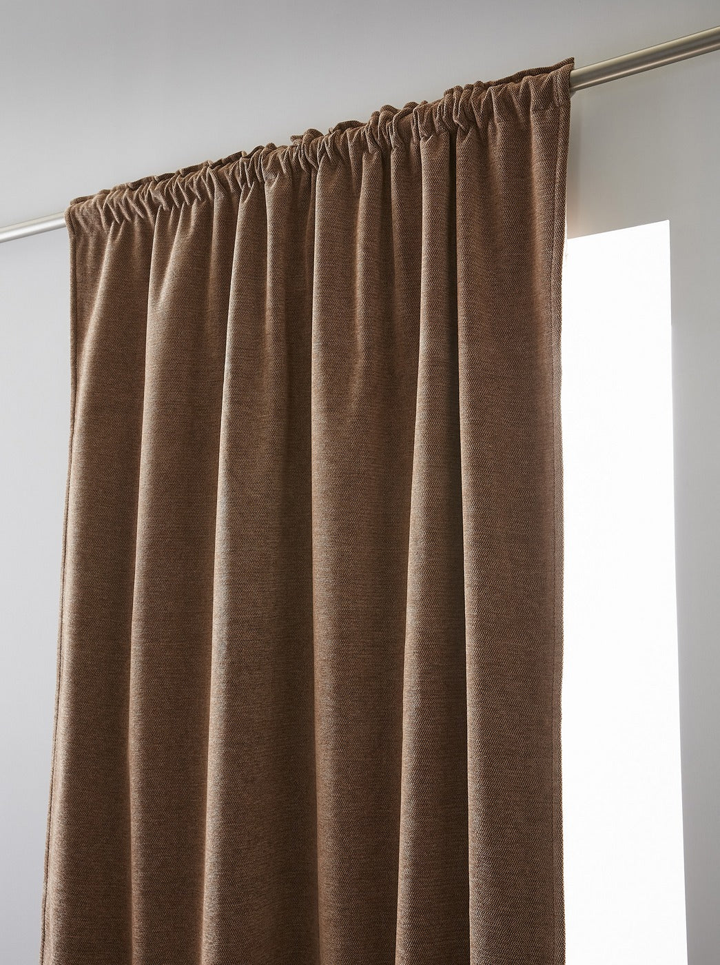 Blackout Curtain with Gathered Tape + Fleece Lining - Polyester - Bjorn - Camel