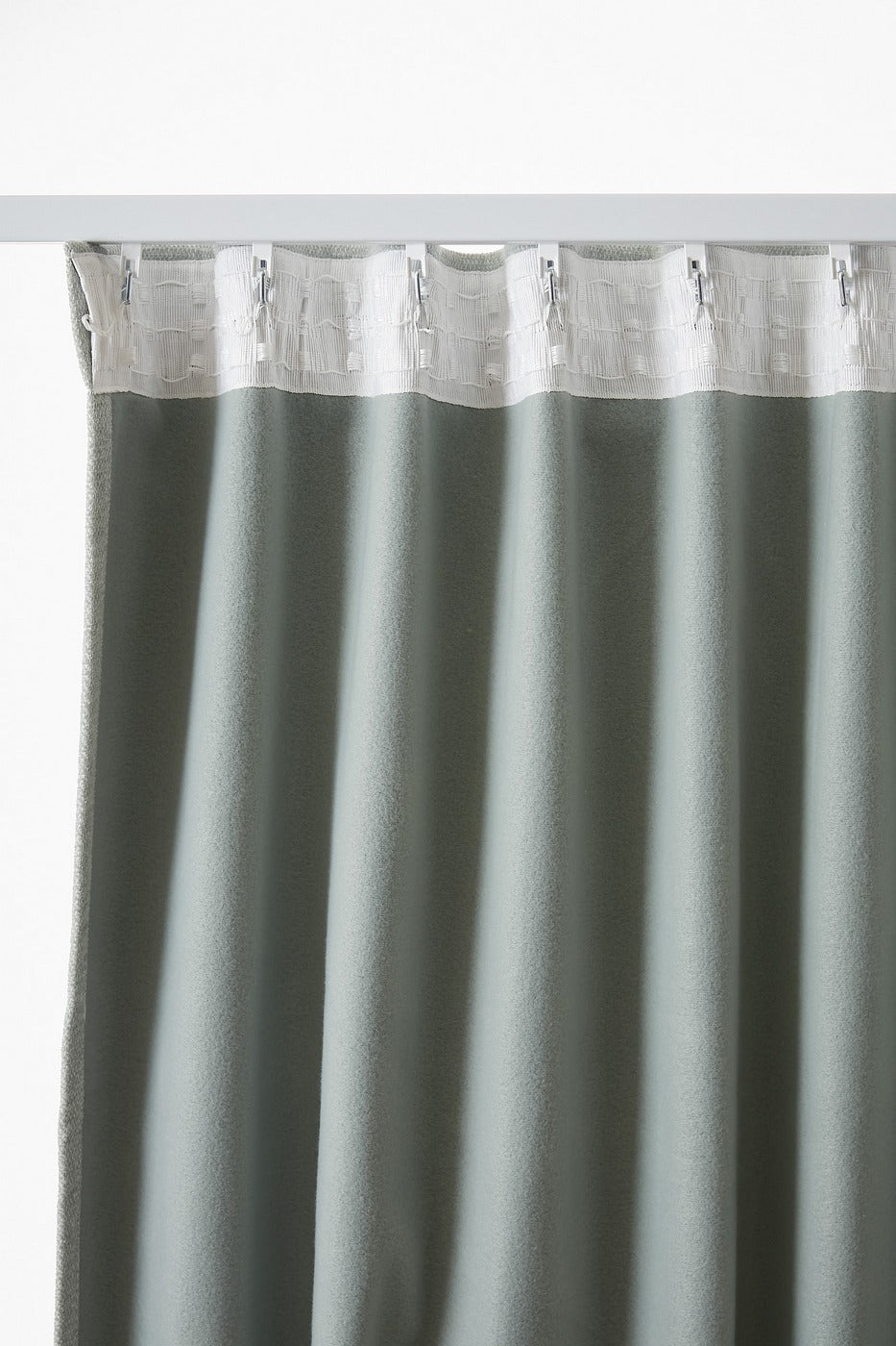 Bjorn - Rideau Galon Fronceur Occultant + Polaire - Polyester - Eucalyptus