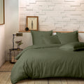 Mura - Parure De Lit Complète - 3 Pièces - 100% Percale De Coton - Kaki