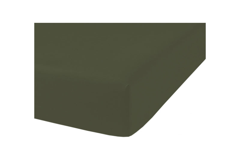 Mura Fitted Sheet - 100% Cotton Percale 80 Thread Count - Khaki