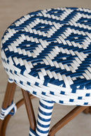 Scala - Outdoor Low Stool Woven Textilene - Blue