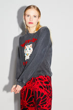 Le Sweatshirt Eddie Lucky Cat Black