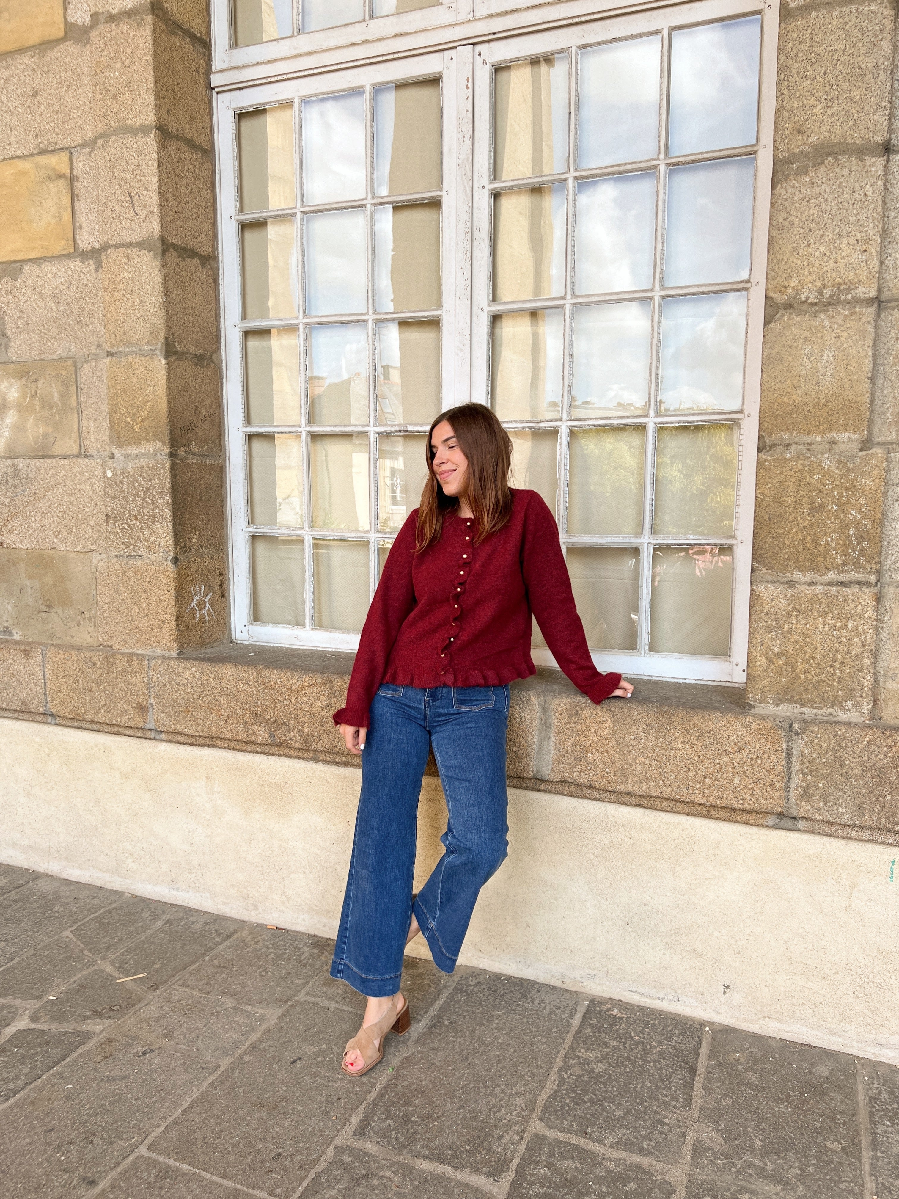 Maxine Burgundy Cardigan