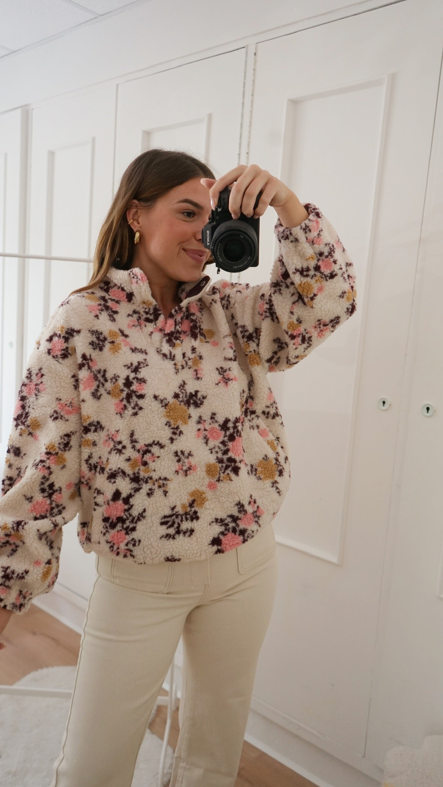 Jersey de borreguito floral Gina