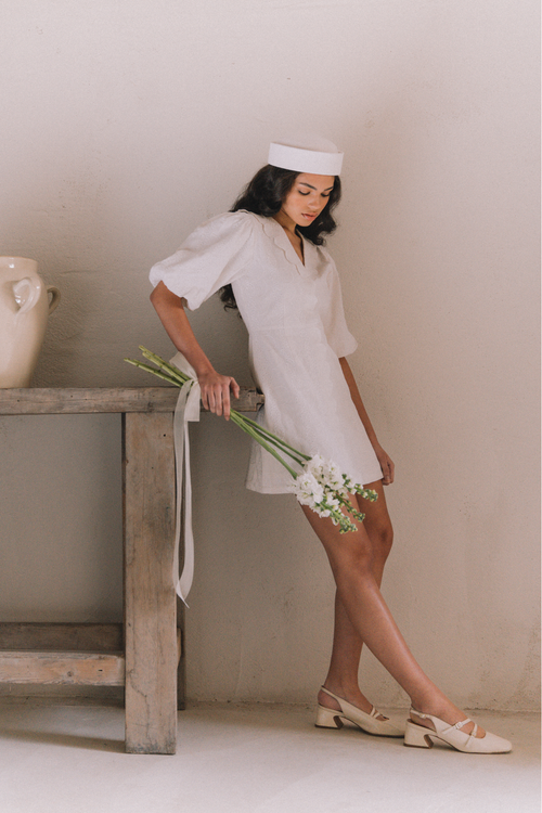 Robe Colette Brodée - Blanc