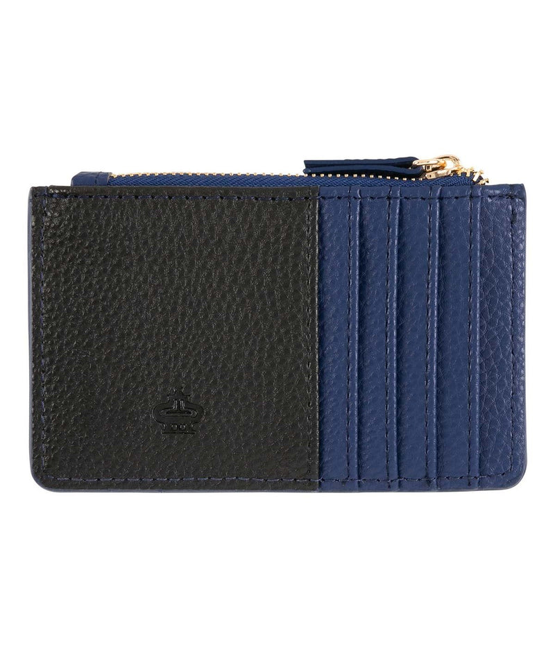 Porte-Cartes Zippé - Noir Et Bleu Marine