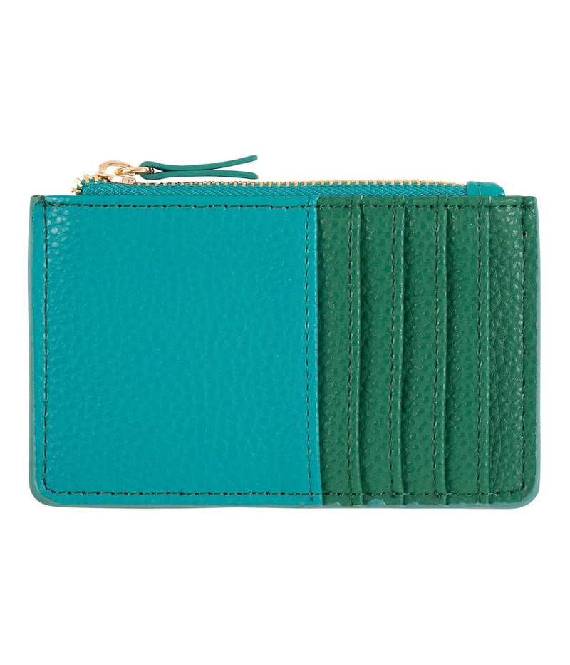 Porte-Cartes Zippé - Turquoise Et Vert