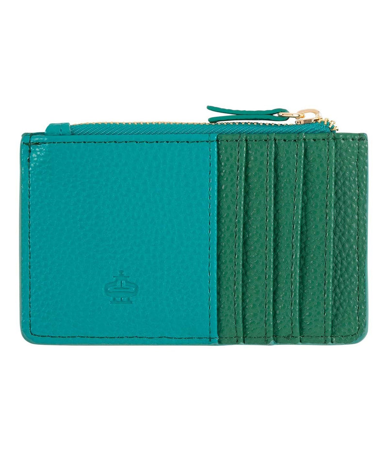 Porte-Cartes Zippé - Turquoise Et Vert