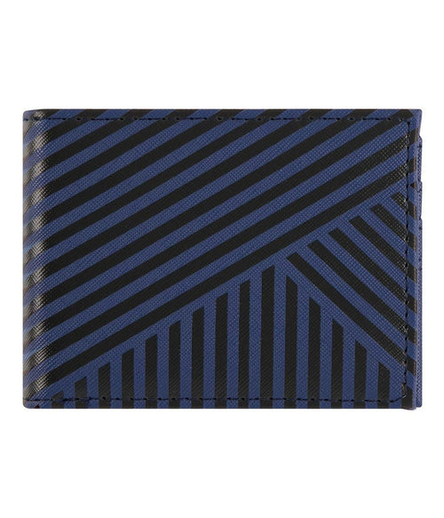 Portefeuille Homme - Rayures Bleu Marine Et Noires