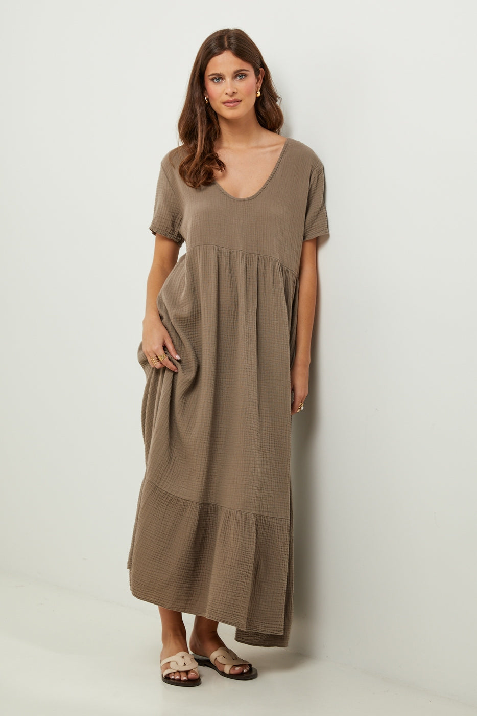 Vestido - Taupe - Mujer