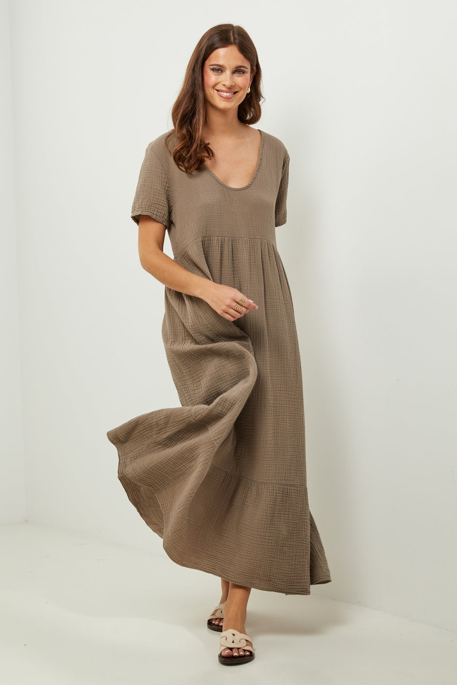 Vestido - Taupe - Mujer