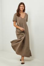 Vestido - Taupe - Mujer