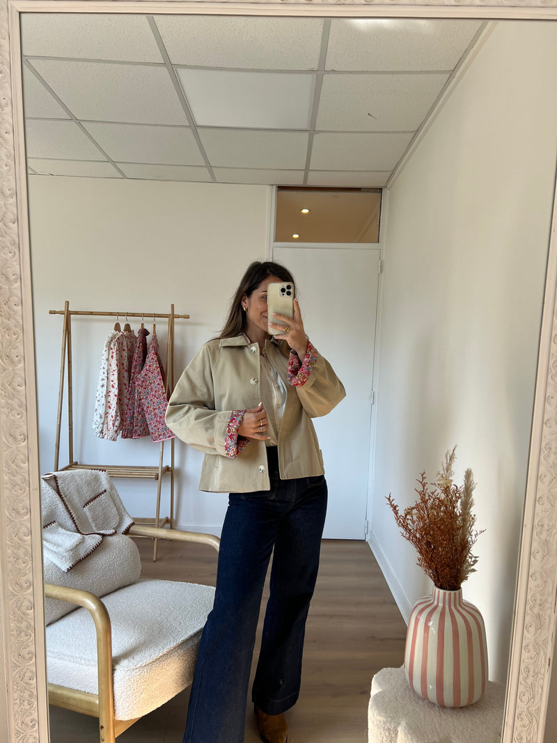 Edith Beige Cotton Liberty Trench Jacket