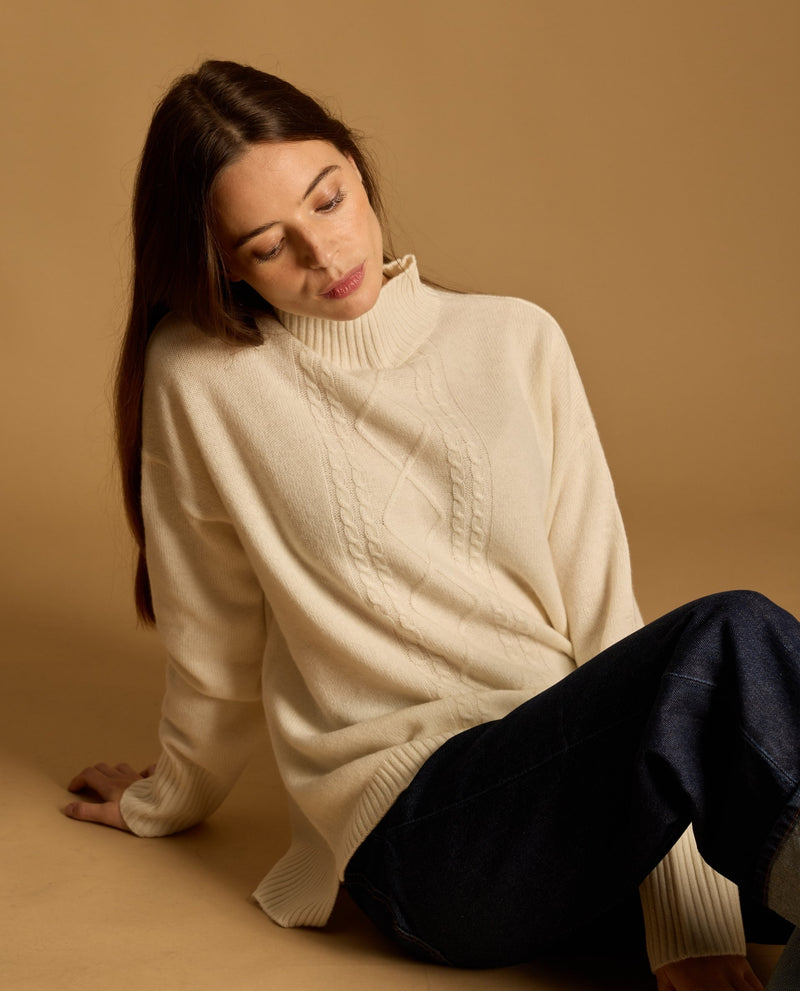Pull Pia 100% Cachemire - Ecru - Femme