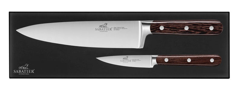 Coffret Cuisine - 2 Pièces Egide Wengé - Couteau D'Office 9Cm/Couteau De Cuisine 20Cm