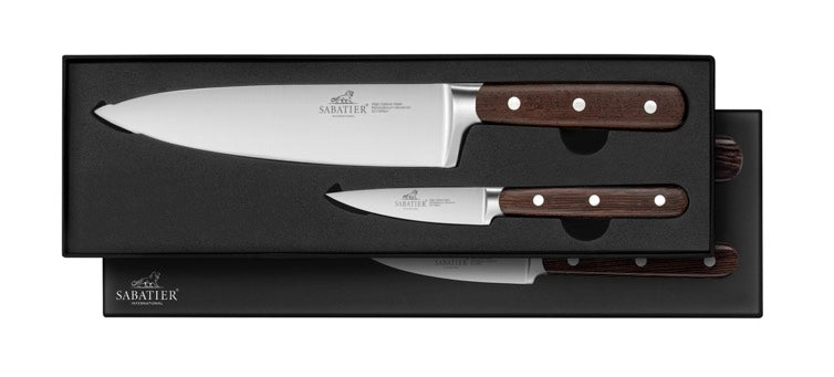 Coffret Cuisine - 2 Pièces Egide Wengé - Couteau D'Office 9Cm/Couteau De Cuisine 20Cm
