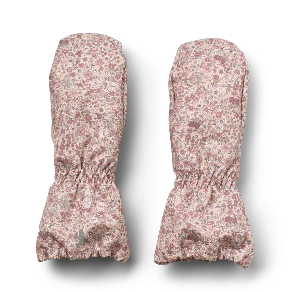 Manoplas Monta - Flores rosa empolvado - Niño