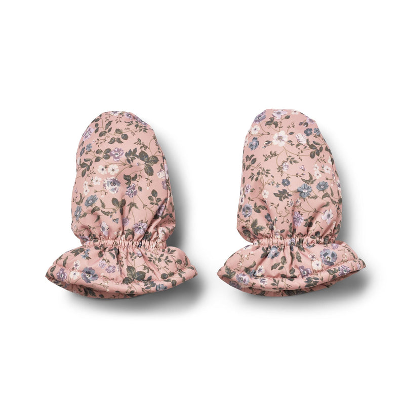 Muffu Baby Puffer Mittens - Rose Powder Flowers - Baby