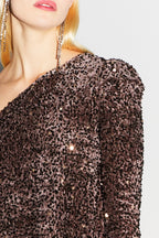 The Mia Short Dress with Chocolate Sequins