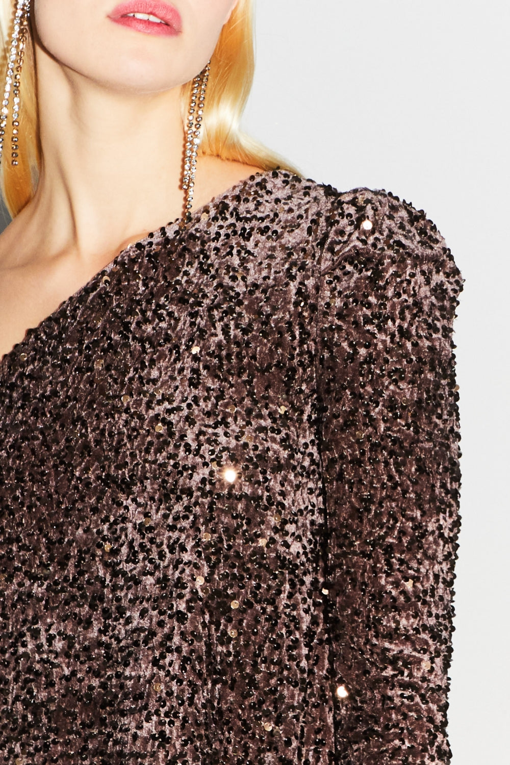 The Mia Short Dress with Chocolate Sequins