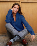 Pull Gill 100% Lambswool - Bleu - Femme