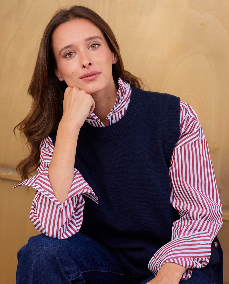 Pull Camille 100% Lambswool - Marine - Femme