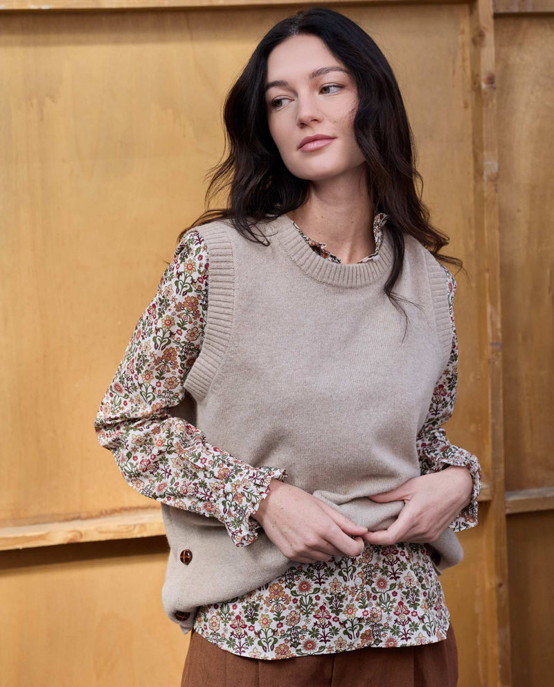 Pull Camille 100% Lambswool - Beige - Femme