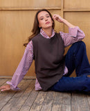 Pull Camille 100% Lambswool - Marron - Femme