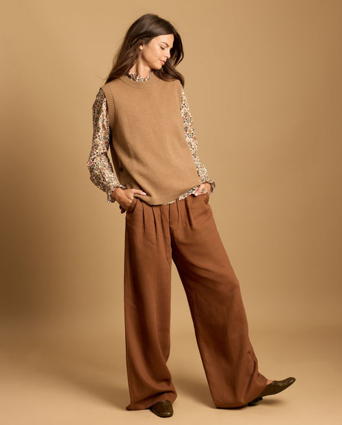 Pull Camille 100% Lambswool - Camel - Femme